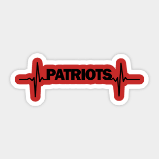 patriots heartbeat black Sticker